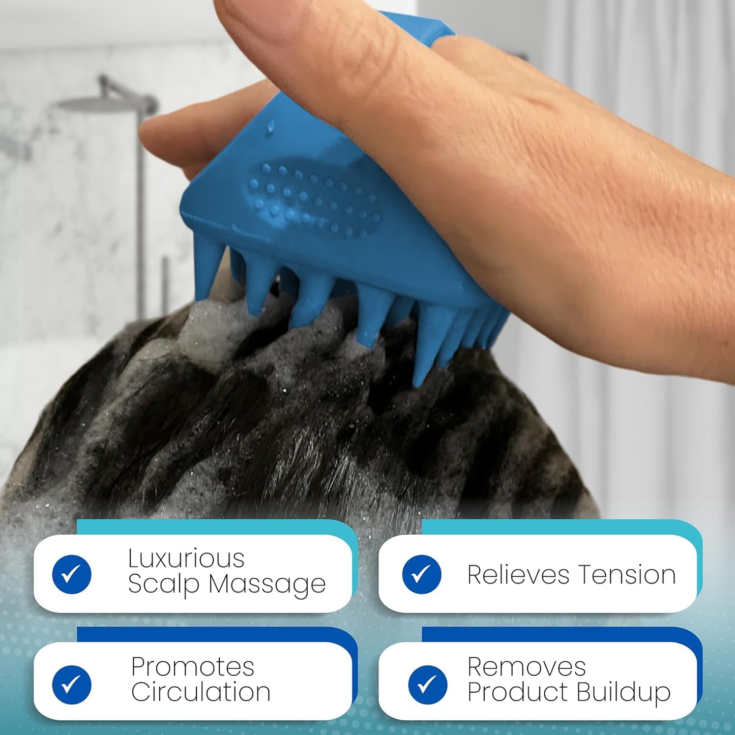Bondi Home Spa - Hair Scalp Massager - Shampoo Brush for Scalp-Care - Promotes Healthy Hair Growth - 100% Premium Silicone Scalp Brush to Exfoliate & Refresh
