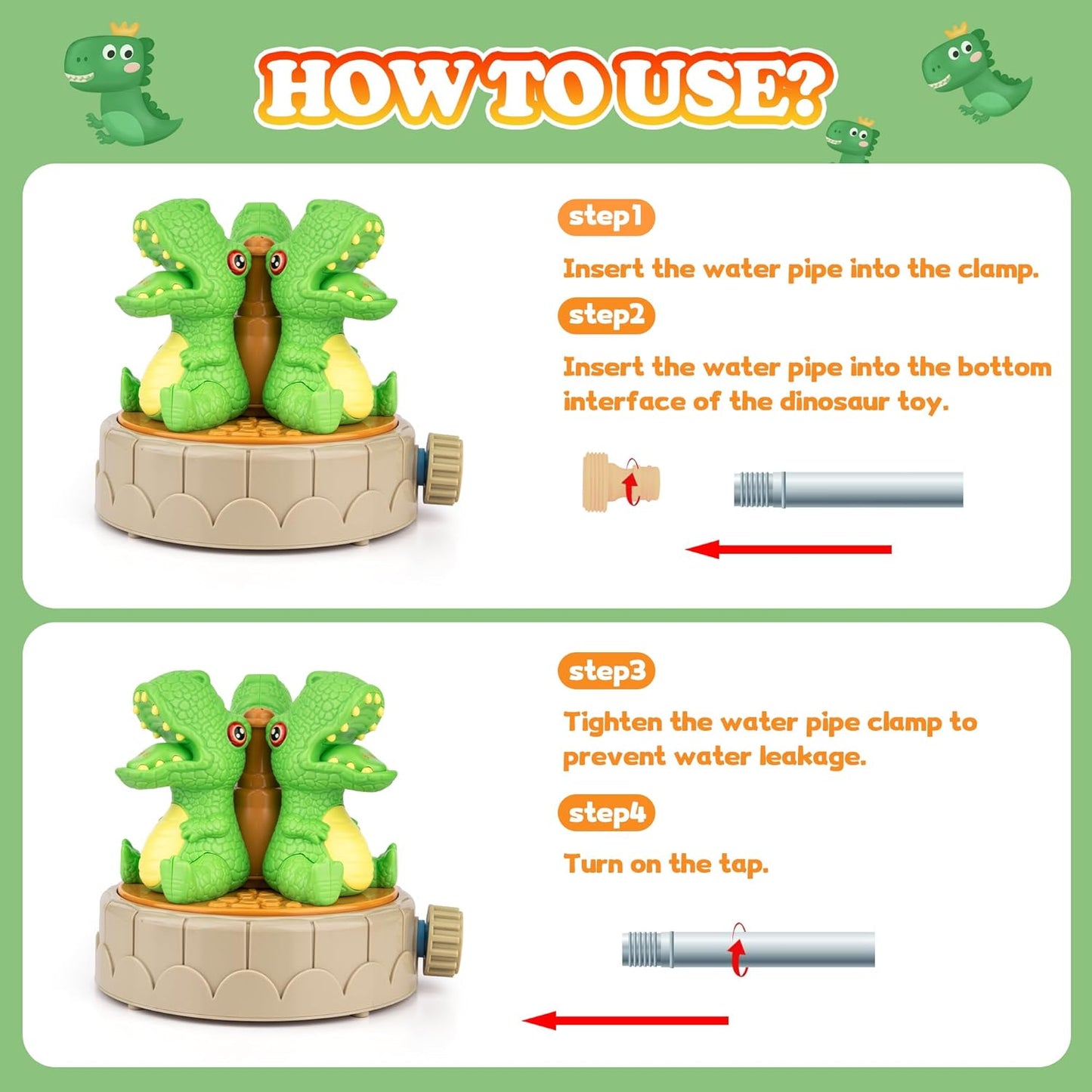 Sprinkler Toy, Splash Play Toys, Sprinkler for Children, Outdoor Sprinkler Toy, Dino Water Sprinkler, Sprinkler Toy for Children, Sprinkler Toy, for Backyard, Garden
