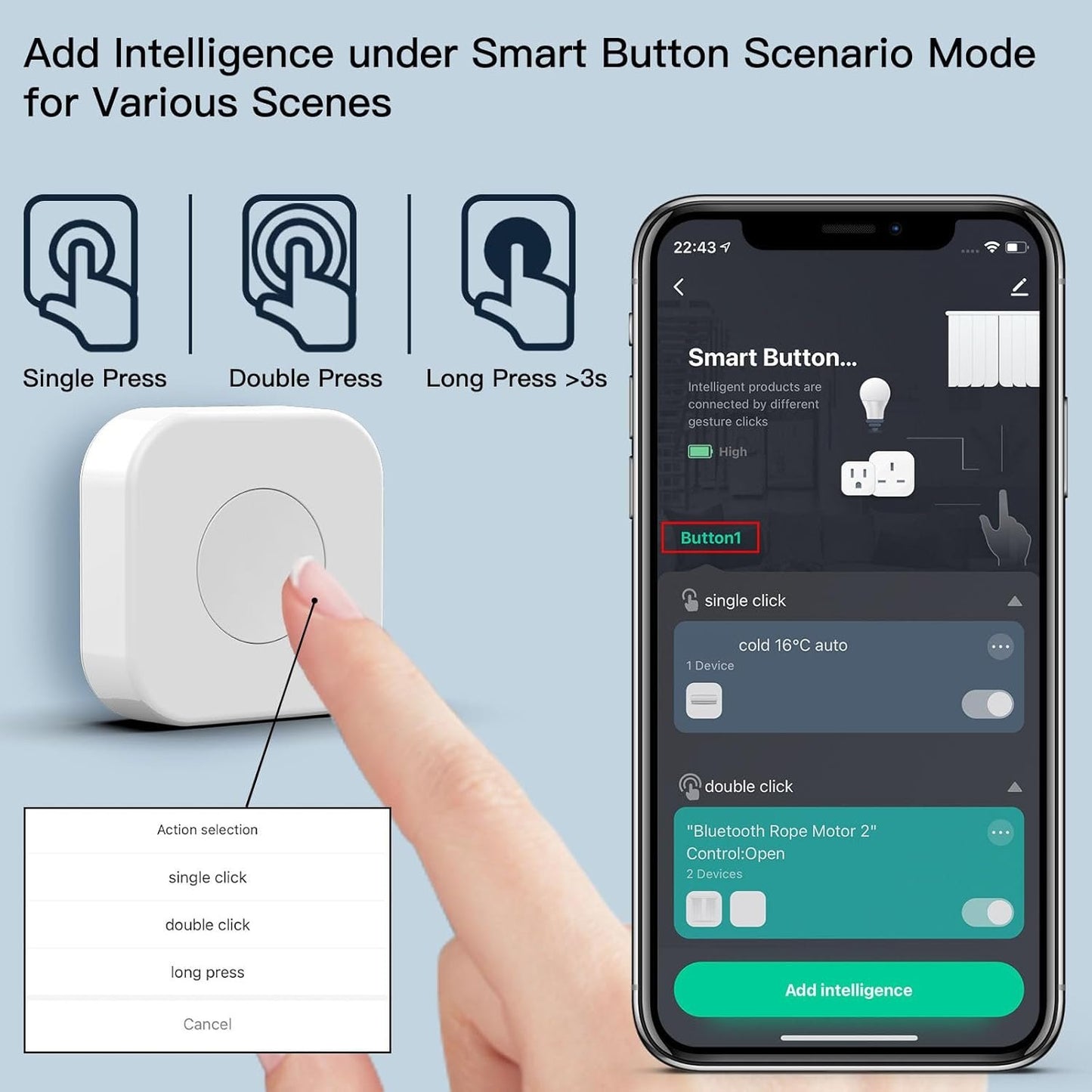 Ysyaxsyt Tuya Zigbee Wireless Mini Switch One Key Push Button Control Home Automation 1 PCS
