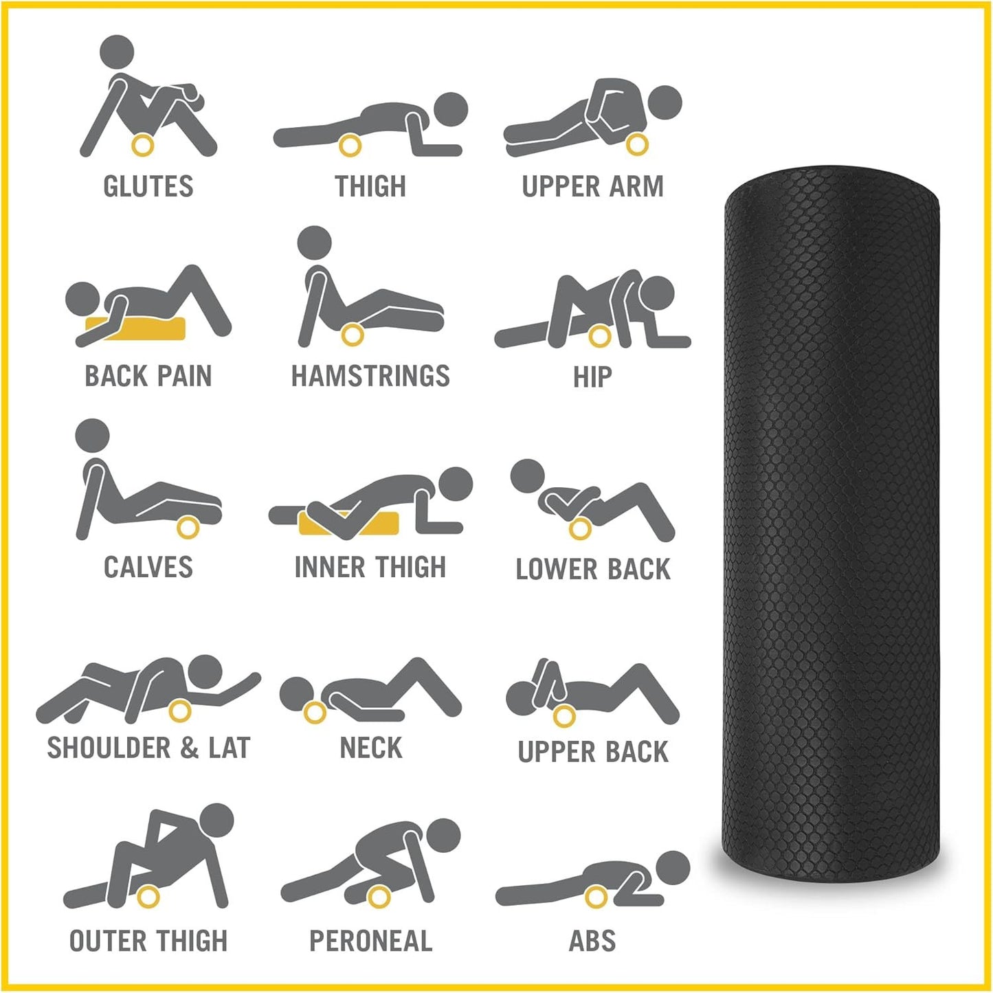 Everlast FIT 18-Inch Premium EVA Foam Roller - Enhance Posture & Relieve Muscle Tension, Ultimate Home Gym Accessory for Neck & Leg Massage, Pilates, Yoga, & Relaxation, Warm-Up & Recovery Tool