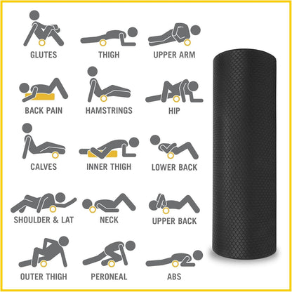 Everlast FIT 18-Inch Premium EVA Foam Roller - Enhance Posture & Relieve Muscle Tension, Ultimate Home Gym Accessory for Neck & Leg Massage, Pilates, Yoga, & Relaxation, Warm-Up & Recovery Tool