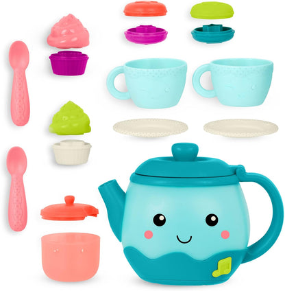 B. Toys B. Play - Toy Set - 17pc Playset - Sounds & Lights - Shape Sorting Desserts - 18 Months + - Musical Tea Party - BX4522Z