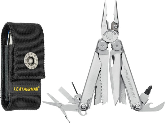 LEATHERMAN, Wave+, 18-in-1 Full-Size, Versatile Multi-tool for DIY, Home, Garden, Outdoors or Everyday Carry (EDC), Stainless Steel with Nylon Sheath
