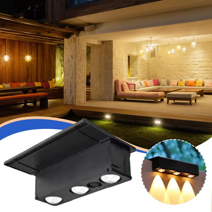 Solar Fence Lights, Waterproof LED Lamp for Stairs, Decorative Automatic Smart Lighting, 4.72x3.35x1.57 inches Ideal for Poolside, Patio, Path, Deck, Backyard, Porch, Garage