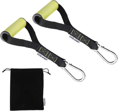 KYLIN SPORT Exercise Handles for Upgraded Cable Machine Attachments Silicon Handle Grip with Metal Carabiner Colorful Version (Set of 2)