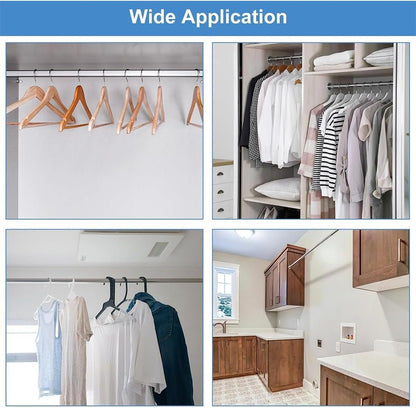 JEYORZY 4 x Wardrobe Tube Support, 16 mm Cabinet Rod Sockets, Interior Closet Accessories, for Rod End Rail for Curtains and Cabinets