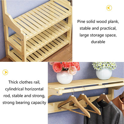 Generico Appendiabiti 3 in 1 - Organizzatore Indipendente per Vestiti e Scarpe per corridoio, Ingresso, Camera da Letto - Soluzione Portatile per riporre Abiti e Cappelli - Mobili Eleganti per la CAS