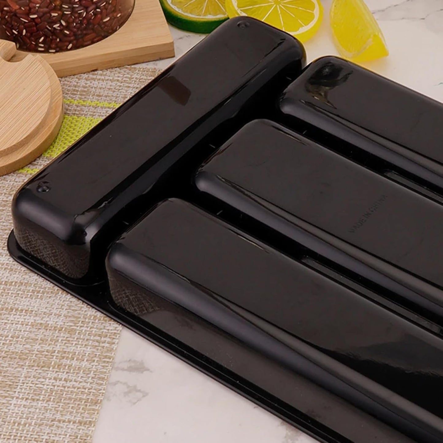 Silverware Holder Small Kitchen Utensil Drawer Organizer Plastic Silverware Organizer Utensil Holder Silverware Tray Cutlery Organizer Black