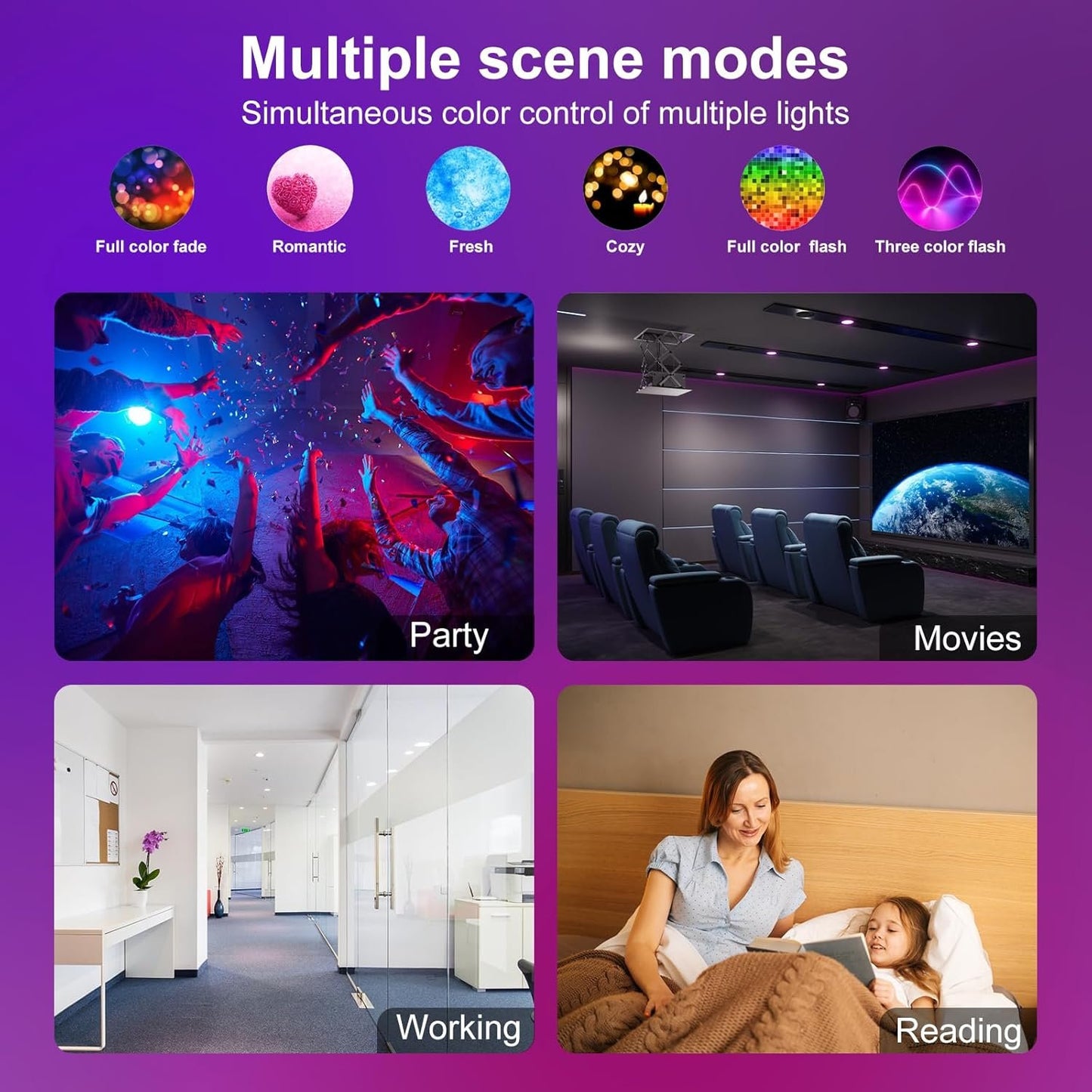 Smart LED Can Lights,12Pack Retrofit LED Recessed Lighting,5/6inch 13W 1050LM RGB Color Changing Downlight,Compatible with Alexa,Bluetooth APP Control,for Bedroom Kitchen Living Room