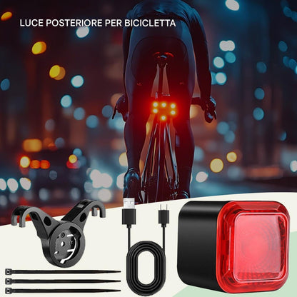 Smart Cycling Tail Light, Brake Sensing Rear Light, 6 Lighting Modes, Digital Power Display, Vibration Sensor, Waterproof Ip55, Rechargeable, Road Mountain City Commuting