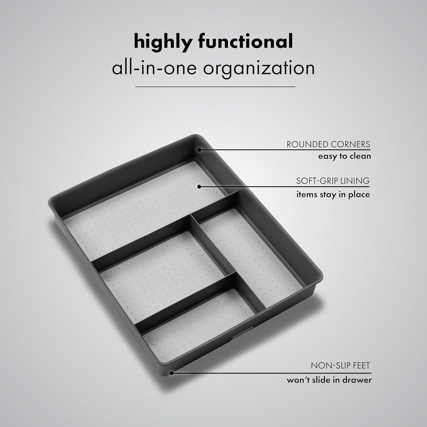 Madesmart Junk Drawer Organizer 2, Granite