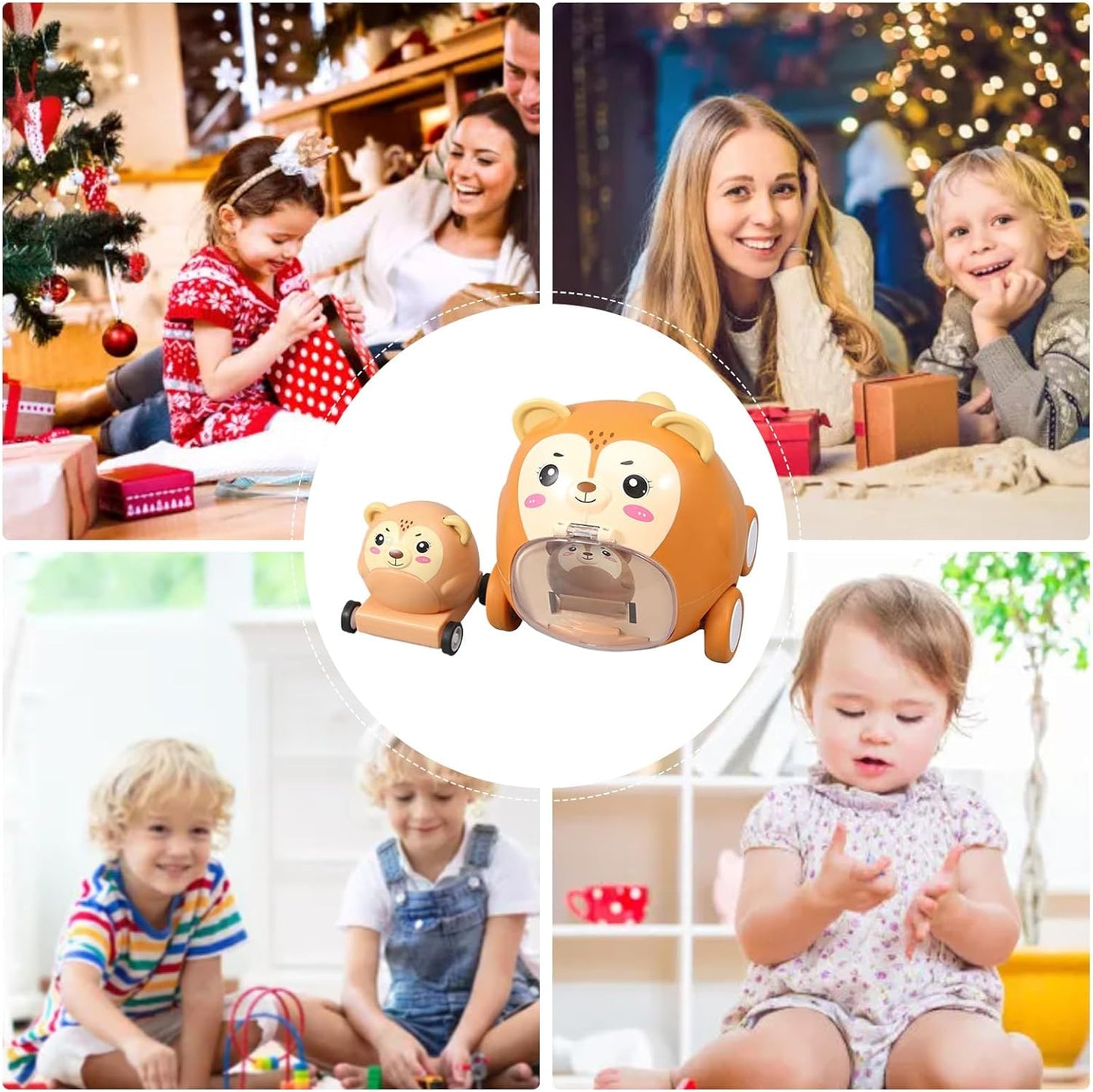 Generico Friction Powered Toys, Baby Animal Racing Car, 5.71 Inches Adorable Animal, Press and Go Toddler Vehicle for Sensory Play, Party Activities, 1-2 Years Old, Birthday Gift