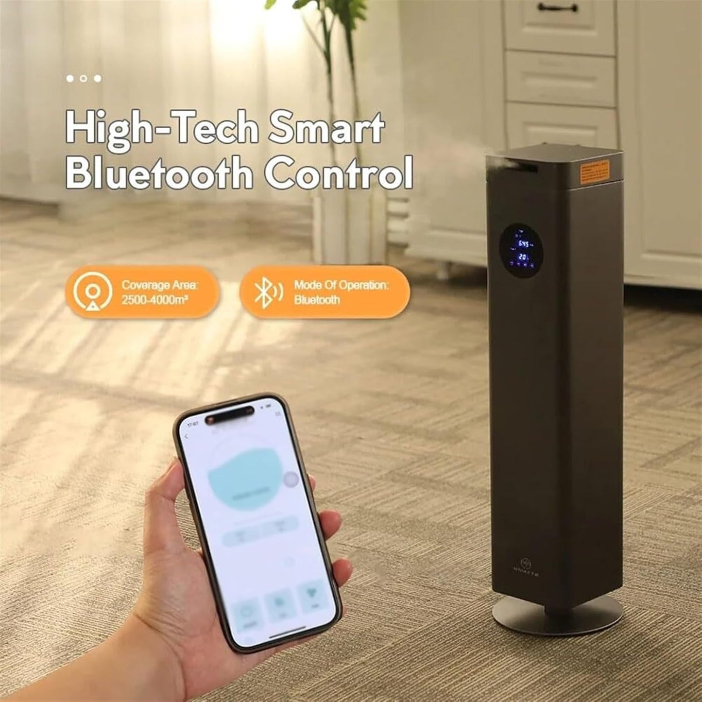Scent Air Machine, 1500ml Floorstanding Essential Oil Diffuser, Waterless Fragrance Diffuser with Smart Control, Covering 2500-4000m³, 3 Mode to Connect, for Home, Hotel, Office, Lobby