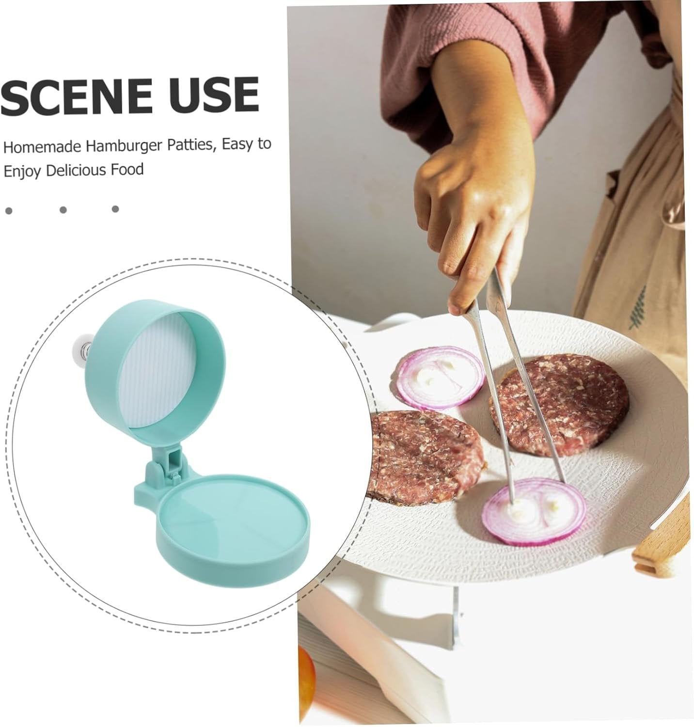CHICAMPERA Reusable Burger Patty Maker Essential Kitchen Tool for Homemade Burgers Pancakes More Multipurpose Food Mold for Prep for Home Cooking and Family Meals