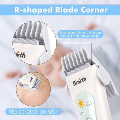 Bimirth - Electronic Hair Razor for Kids with USB Rechargeable Razor and Ceramic Blade, Waterproof, 3 Protective Combs