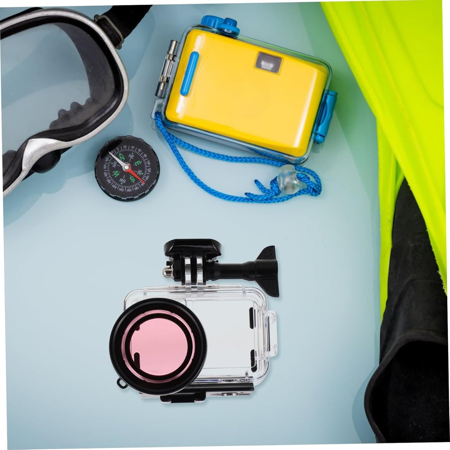 LABRIMP Camera Case for Digital Cameras Transparent Dive Shell with Dual Cold Shoe Mounts