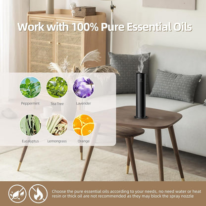 2ndAroma Diffuser with Essential Oils, Aluminum Air Diffusers for Home with Remote Control, 100ml Capacity 2100 Sq Ft Coverage Smart Home Fragrance Diffuser for Large Space Bathroom Office Hotel