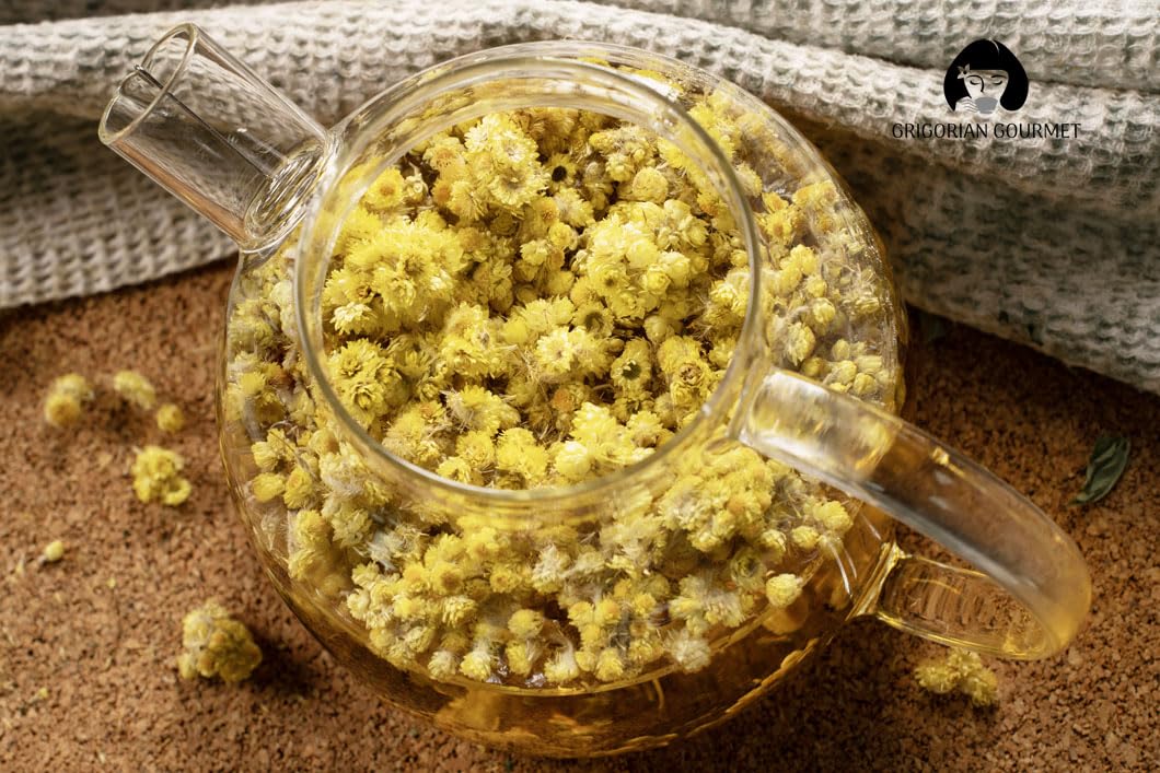 Immortelle (Helichrysum Pallasii) 1 OZ (30g) Loose Herbal Tea | Wild-Harvested from the Mountains of Armenia | Natural Detox, Anti-Aging, and Wellness Support | Relaxation & Vitality