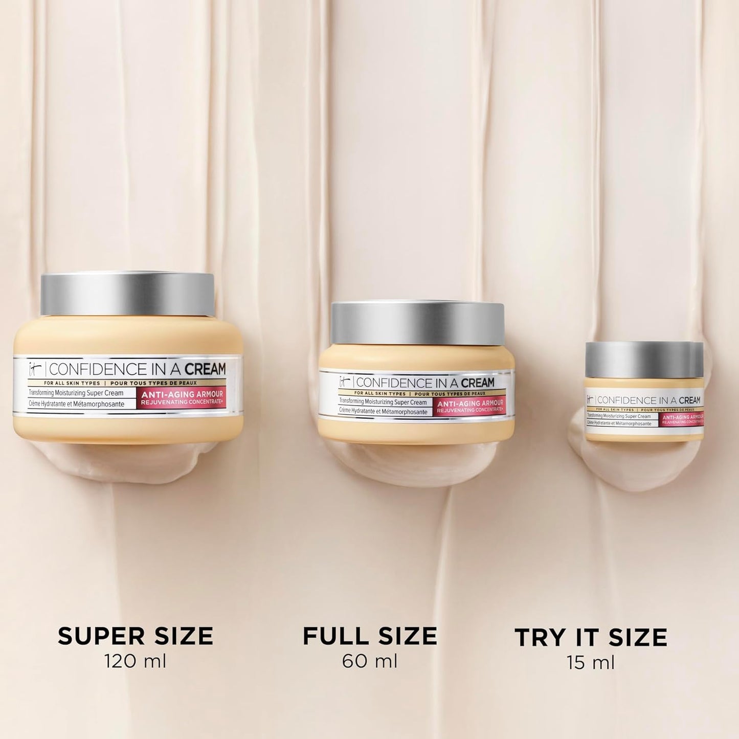 iT COSMETICS, Anti-Aging Moisturising Cream, For All Skin Types, Formula With Niacinamide, Confidence In A Cream Supercharged, 60ml