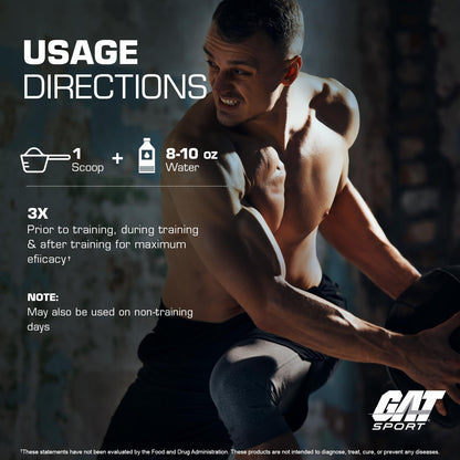 GAT Sport Flexx EAAs + Hydration, Essential Amino Acids with BCAAs, Blue Razz, 30 Servings