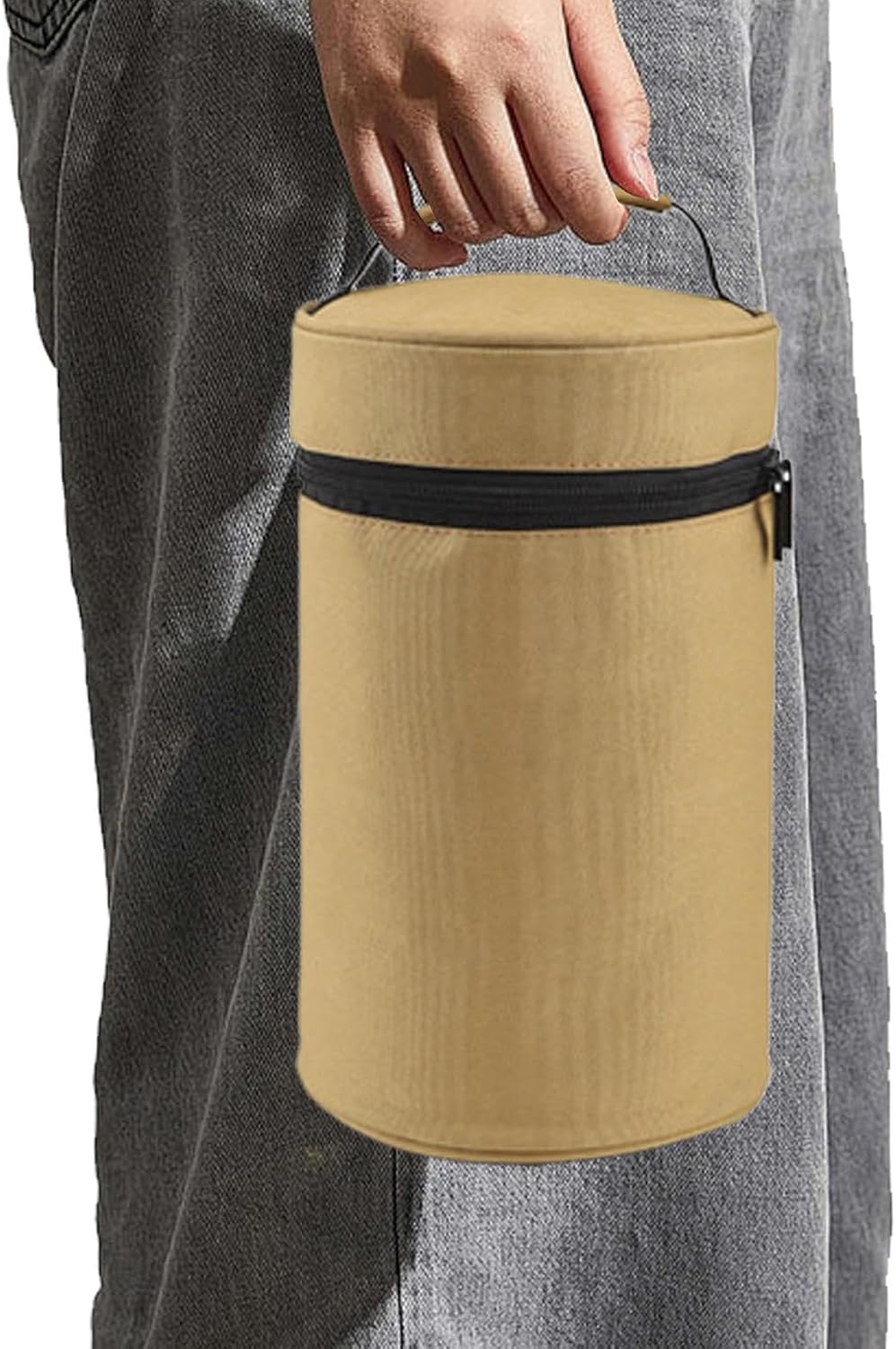 BBQ, Water Resistant Camping, Anti Collision Bag, Camping Cooking Gear, Portable Dinner Set, Travel Plate Carrier, Outdoor Dish Storage, Camping Tableware Bag, Outdoor Cooking Set, Beige Yellow,