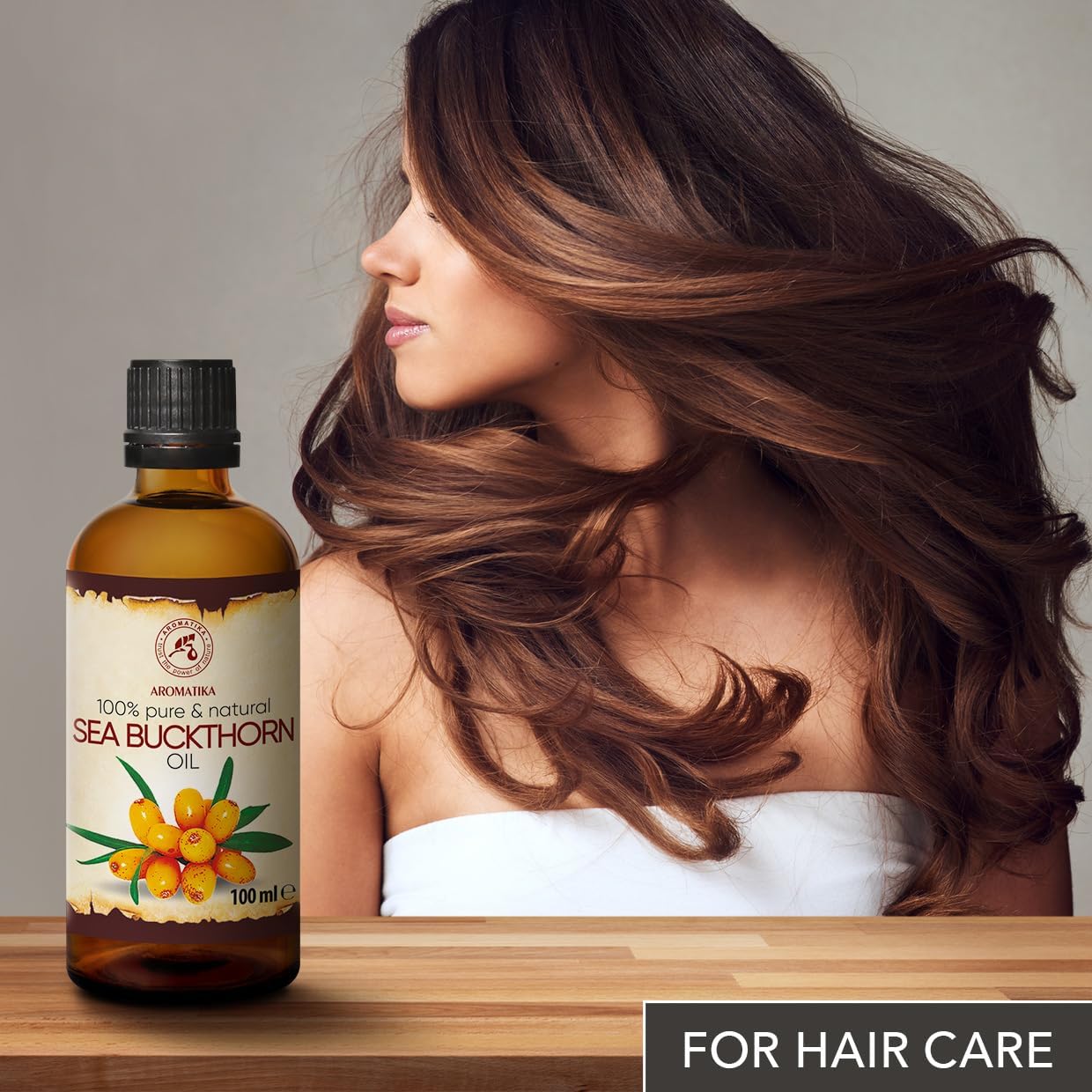 Sea Buckthorn Oil 3.4oz (100ml) - Pure & Natural Base Oil - Hippophae Rhamnoides - Carrier Oil for Hair - Nails - Face & Body - Wellness - Beauty
