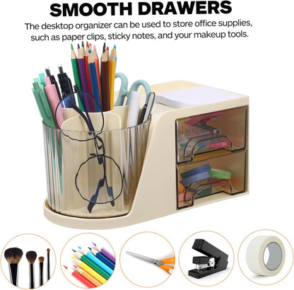 HOODANCOS Modern Desk Organizer with Divided Compartments Space Saving Pen Holder and Makeup Brush Storage Box for Efficient Office Organization Sleek Design for Stylish Workspaces