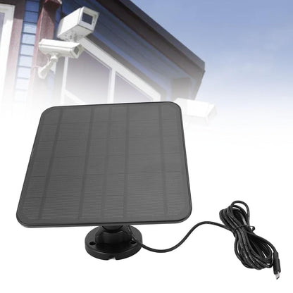 5W Solar Panel for Security Camera Outdoor, 6V Solar Panel Charger with Micro USB and USB C Port, 360° Rotatable Solar Panel, IP65 Waterproof, 9.8ft Cable