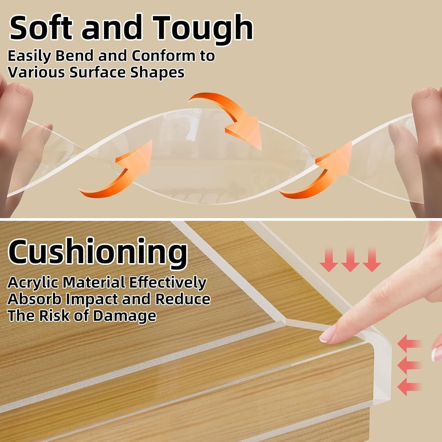 COUMENO Clear Edge Protector, 1.2inx9.84FT, Protection Desk Corner Corner Anti-Bump Anti-Bump Home Wrap Invisible, Anti-Sharp Edge Protector (Clear)
