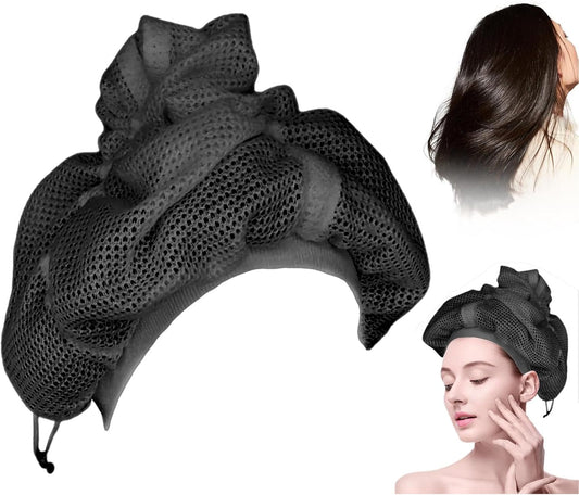 Xeihuul Net Plopping Cap For Curly Hair - Mesh Plopping Hood For Drying Curly Hair, Plopping Hair Hood With Adjustable Drawstring