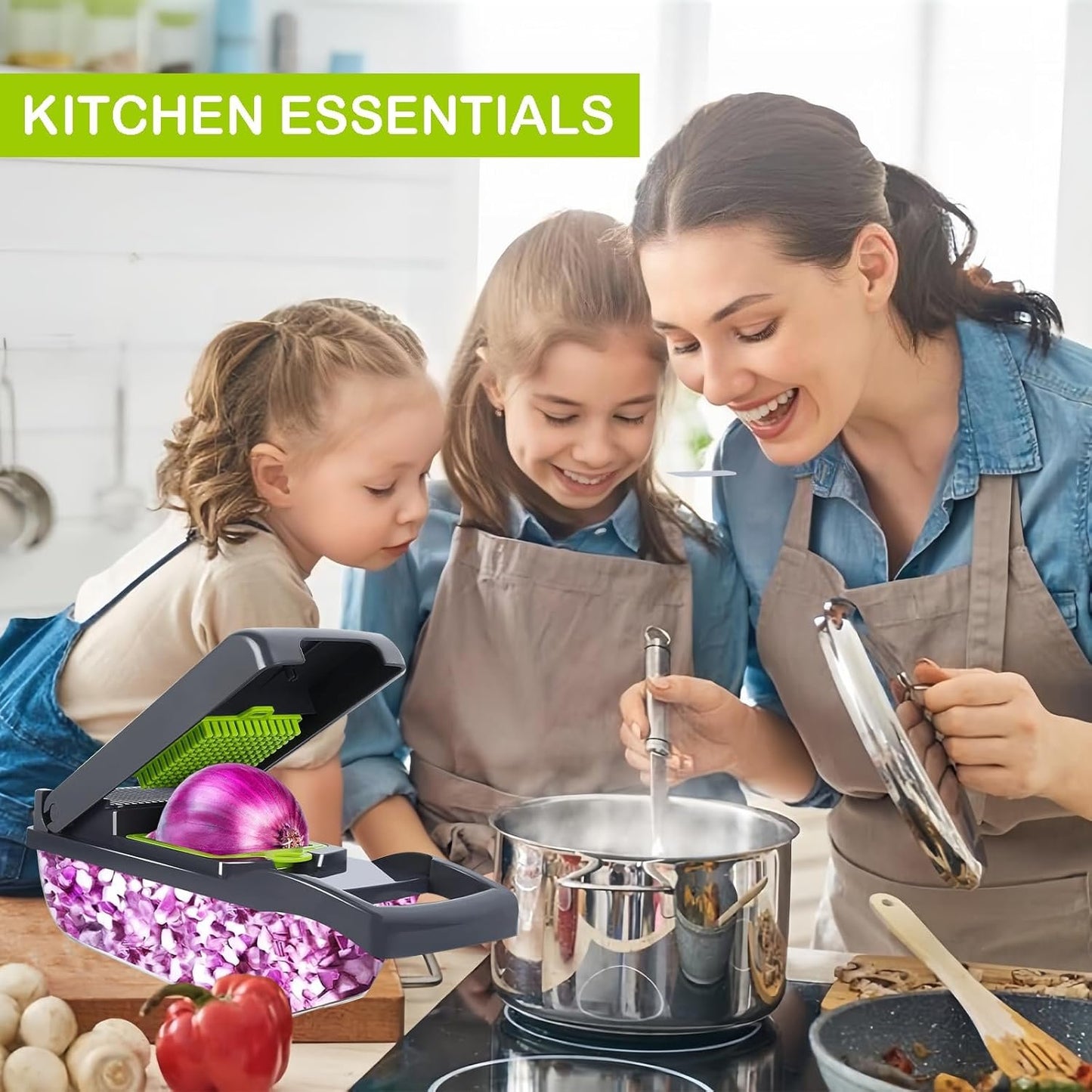 ZWLIYCHN Vegetable Chopper Cutter Mandoline Slicer Cheese Grate Onion Salad Veggie Chopper Dicer with Container Veggie Julienne Potato Cheese Grater Kitchen Tools Gadgets Hand Protector