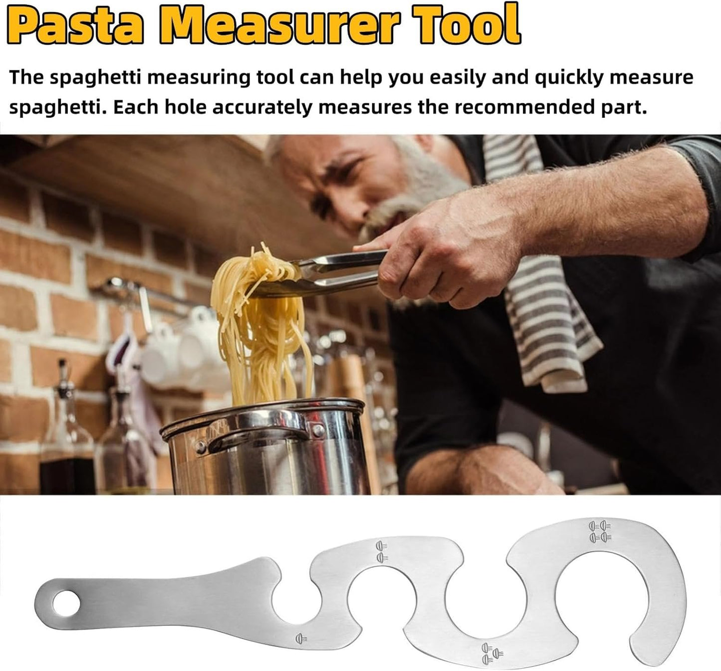Spaghetti Pasta Measure Spaghetti Pasta Measurer Tool with 4 Serving, Stainless Steel Spaghetti Measure Portion Control Gadgets for Kitchen Cooking Tool