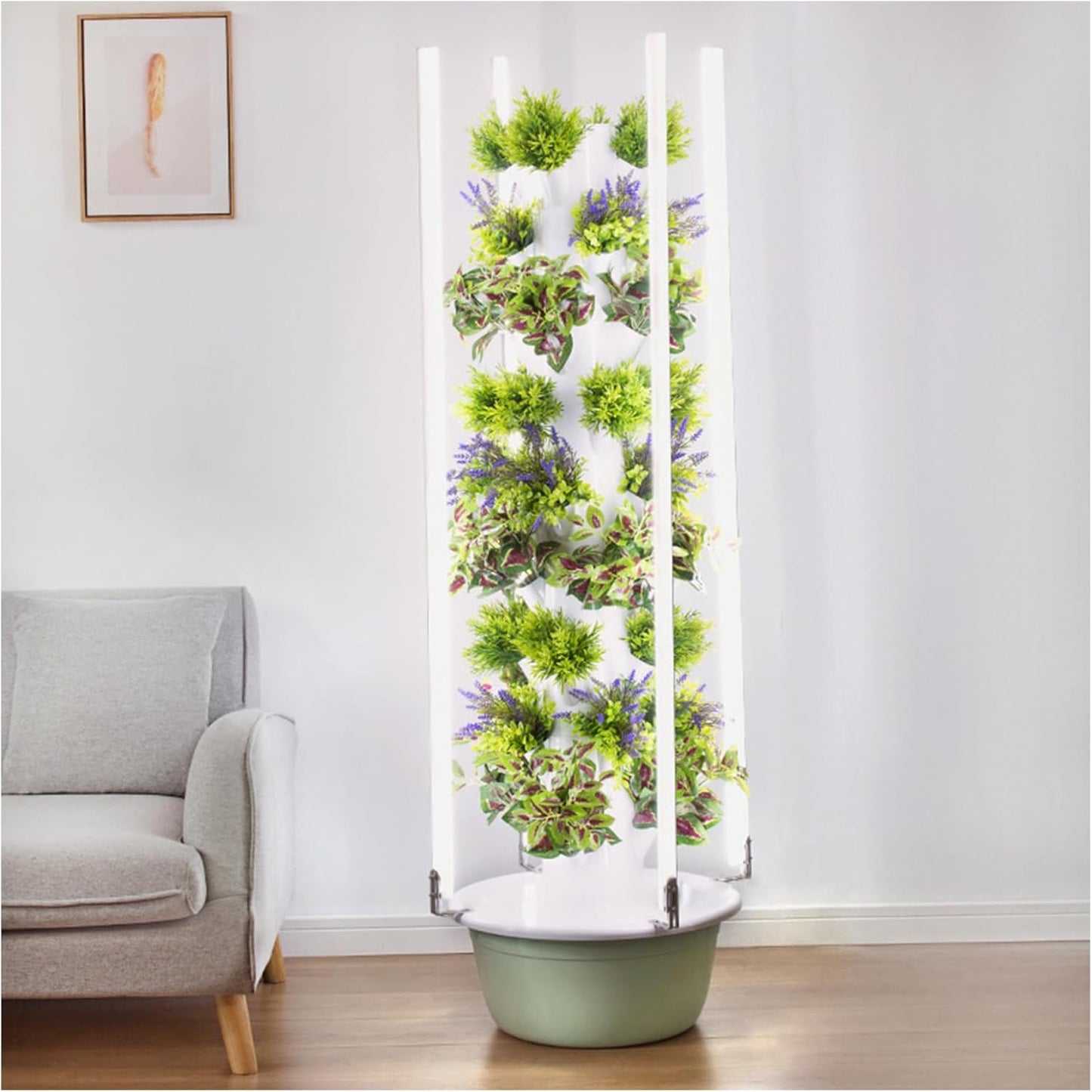 FXNFXLA Torre idroponica con luci di Coltivazione a LED, Sistema di Coltivazione idroponica Verticale Intelligente per Verdure da 20/28/36 Piante, per casa, Balcone e Cucina