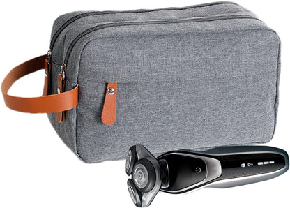 Travel Toiletry Bag, Convenient Double Layer Organizer Case, 9.84 x 3.94 x 5.91 Inches Compact Portable Sturdy Grooming Kit Bag with Handle for Men, Travel and Business Trips, Gray, Please refer to