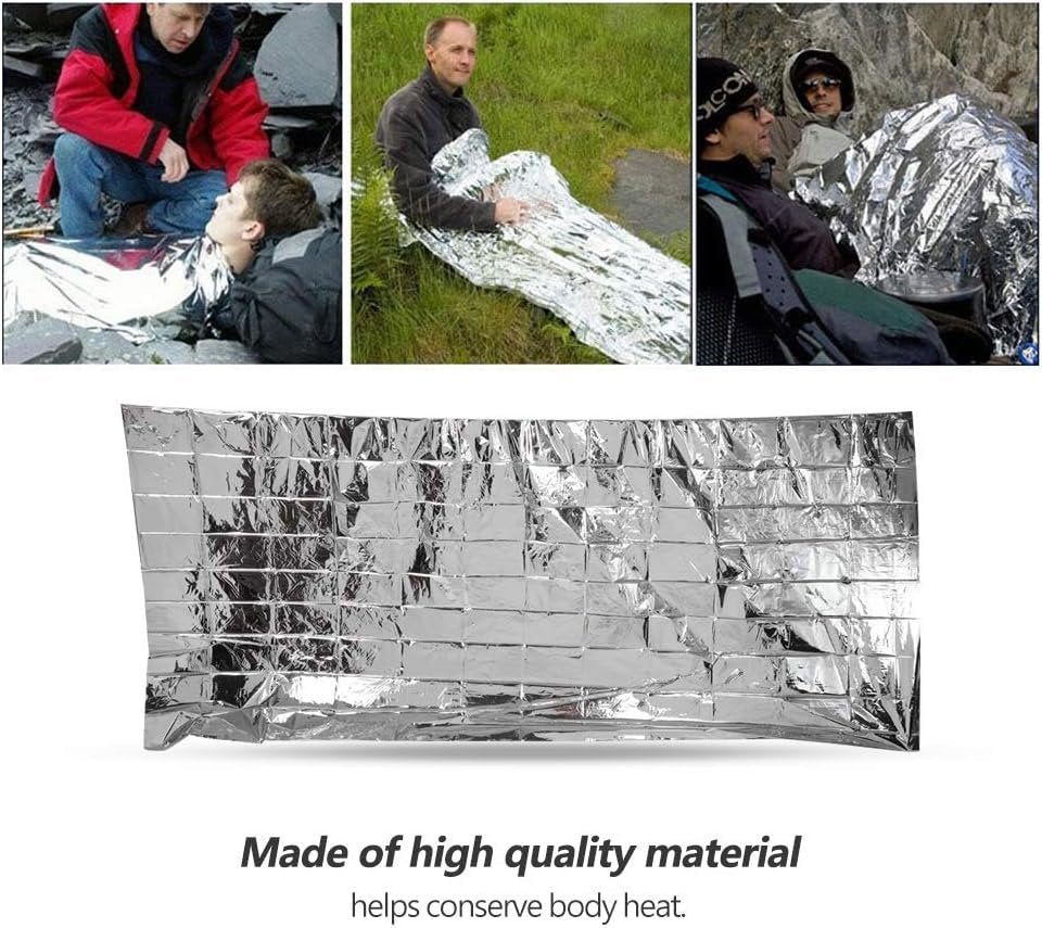 Emergency Blanket, PET Aluminum Emergency Shelter Foldable Reflective Tent for Camping Hiking Emergency