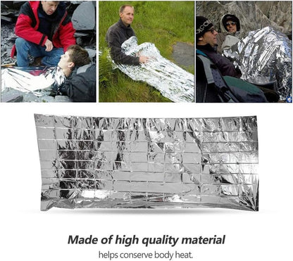 Emergency Blanket, PET Aluminum Emergency Shelter Foldable Reflective Tent for Camping Hiking Emergency