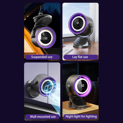 Bladeless Fan for Bedroom | Quiet Mini Personal Fan | Bladeless Cooling Electric Tool with Ambience Night Light Personal Use Clip on for Dormitory Home Bedroom Kitchen