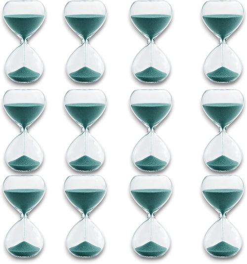12 Pieces Hourglass Light Blue Size 8 cm Duration 3 Minutes Home Decoration Objects Timer Time Gift Idea Wedding Favor