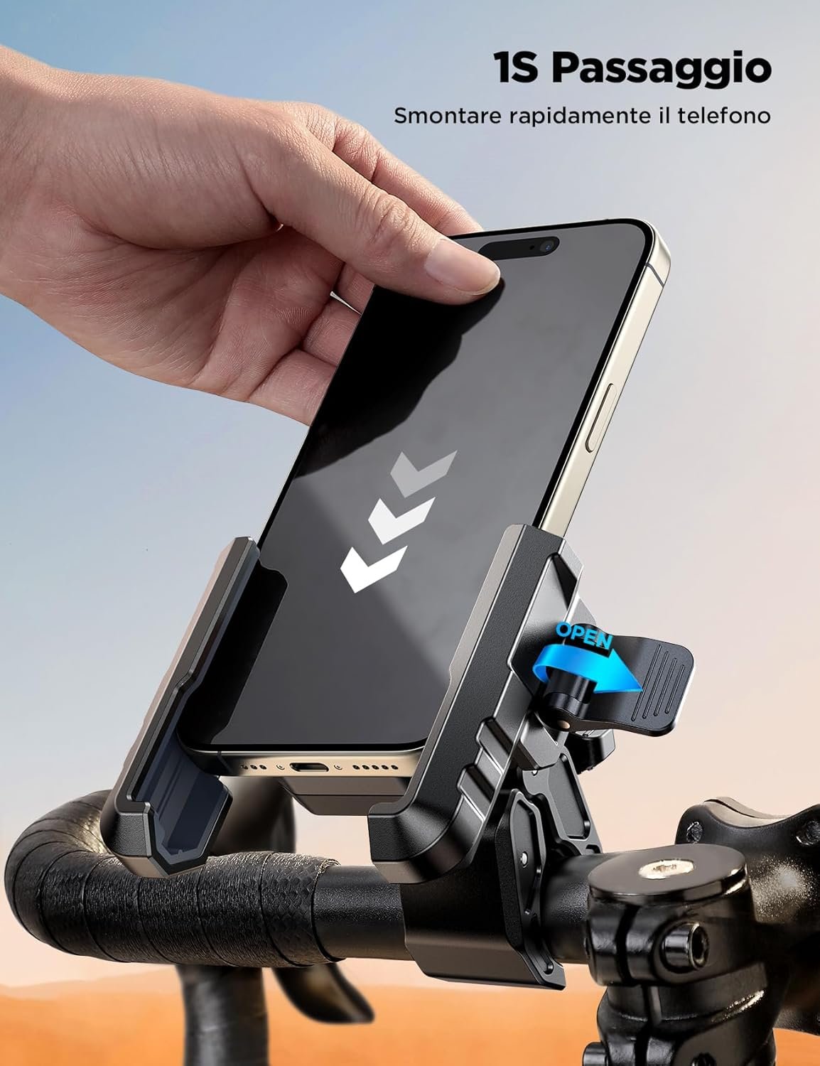JOYROOM 2025 Anti-Vibration Motorcycle Phone Holder, Bike Phone Holder Handlebar 360° Rotation, Universal Motorcycle Cell Phone Holder for iPhone 16 15 14 Pro Max, Samsung S24 S23 Ultra, 4.7-7 Inch