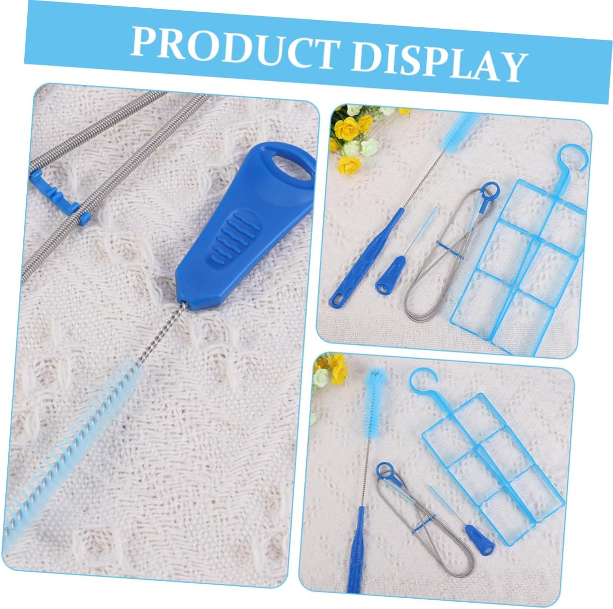 BRIGHTFUFU 4pcs Portable Hiking Water Bag Cleaning Brush Set Collapsible Water Reservoir Cleaner Essential Cleaning Supplies for Outdoor Camping Hiking and Backpacking