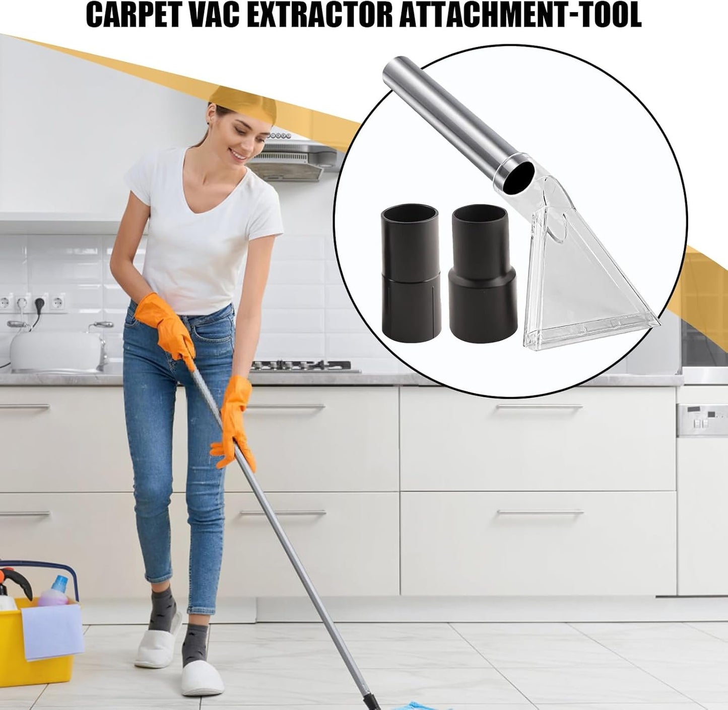 Générique Shop Vac Extractor Attachment, Heavy-Duty Wet Dry Multi-Purpose Tool, Accessories for Cleaner Extration, Upholstery, Carpet Detailing, and Deep Cleaning Solutions