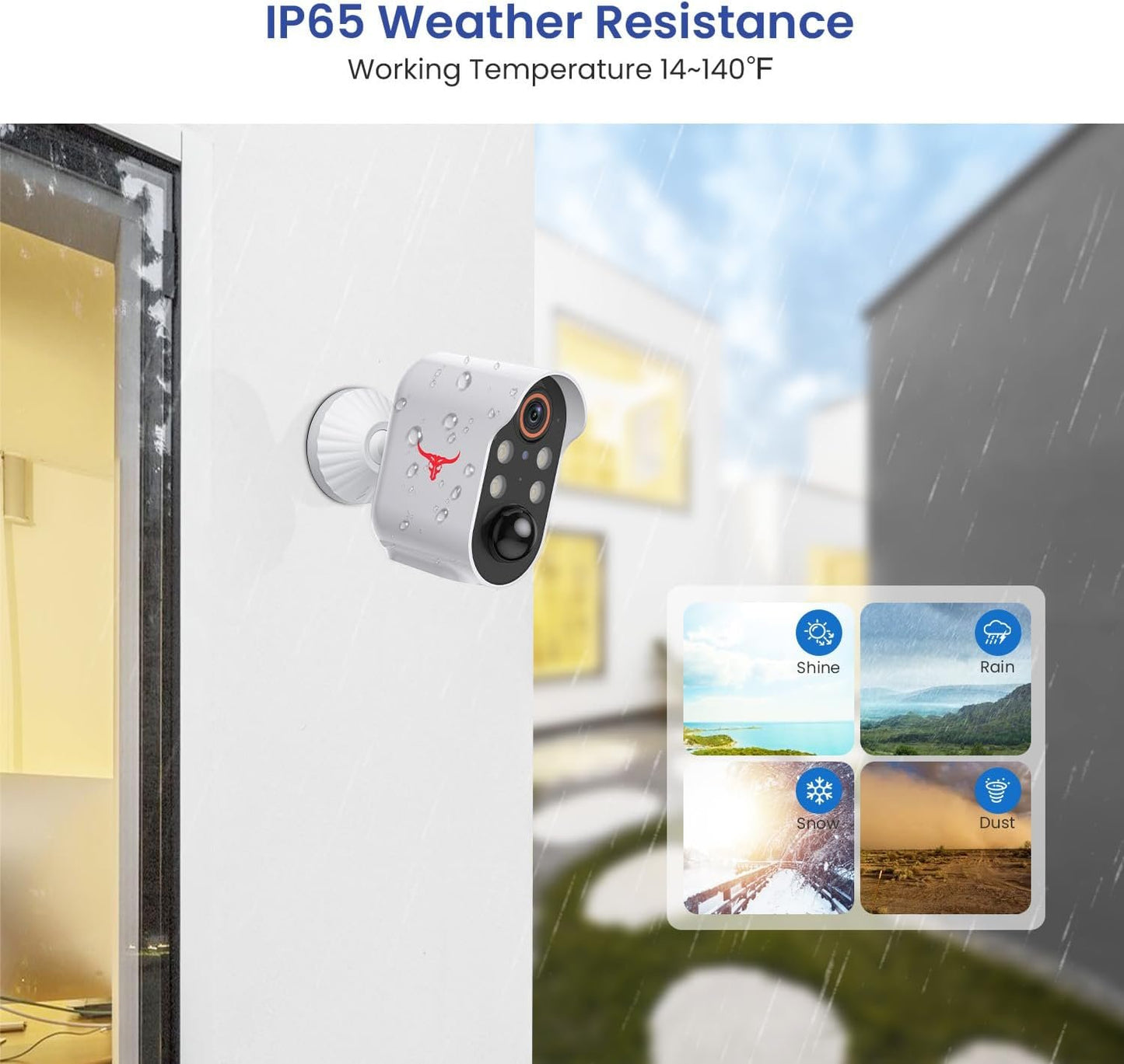 Aiwit 1080p Wireless Security Camera, Indoor/Outdoor Surveillance Bullet Cam, Live View, AI Human Detection, Night Vision, 2-Way Audio, Cloud Storage (4 Spotlights)