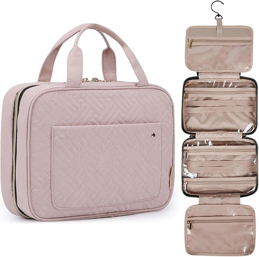 BAGSMART Toiletry Bag Travel Bag with Hanging Hook, Water-resistant Makeup Cosmetic Bag Travel Organizer for Accessories