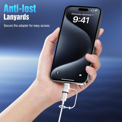 TiMOVO for Lightning to USB C Adapter, 4 Pack USB C Male to Lighting Female Adaptrer with 36W Fast Charging & Data Sync for iPhone 15/16 Pro/Pro Max/Plus, Galaxy S24/23, iPad, NOT for Audio/OTG, White