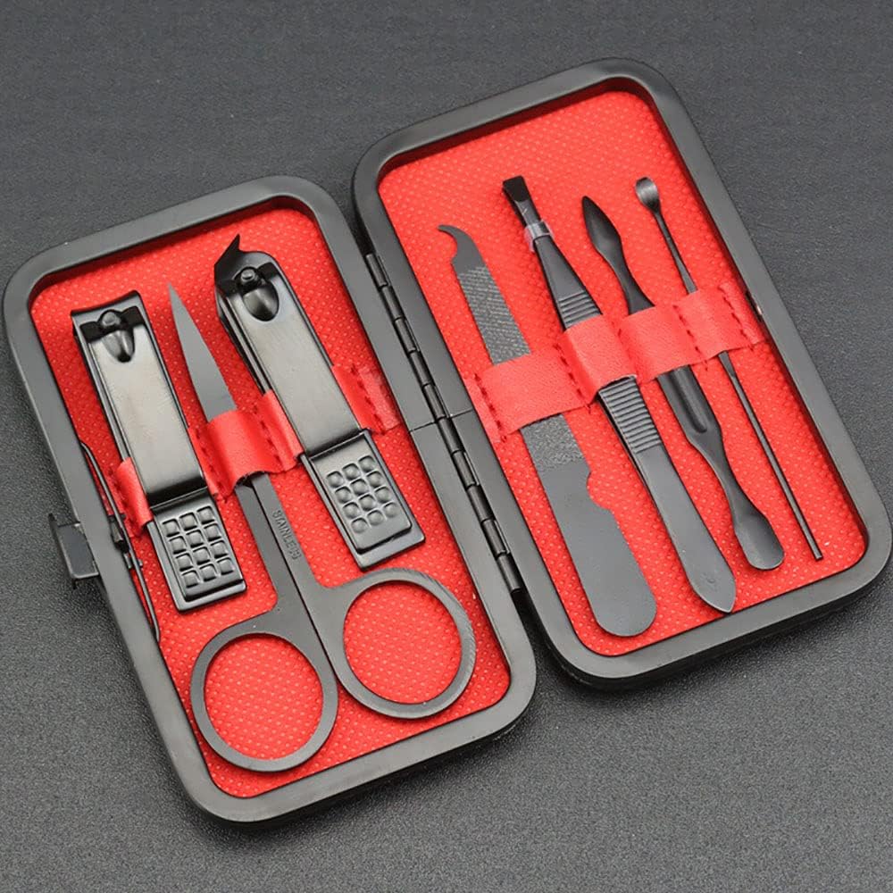 WSJQB Set Manicure, 7 pz Nail Clippers Kit Pedicure, Manicure Strumenti Professionali Regalo per Gli Uomini Donne e Genitori