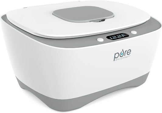 PureBaby™ Wipe Warmer with Digital Display - Easy-Feed Dispenser with 3 Heat Settings, LCD Display, 80 Wipe Capacity, Naturally Steam Heated for Maximum Comfort and Safety for Baby