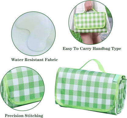 Dafape Picnic Blanket, Large Waterproof Sand-Proof Camping Beach Mat Lightweight Durable and Foldable Suitable for Outdoor Activities Grass Travel Hiking Mat (Green)