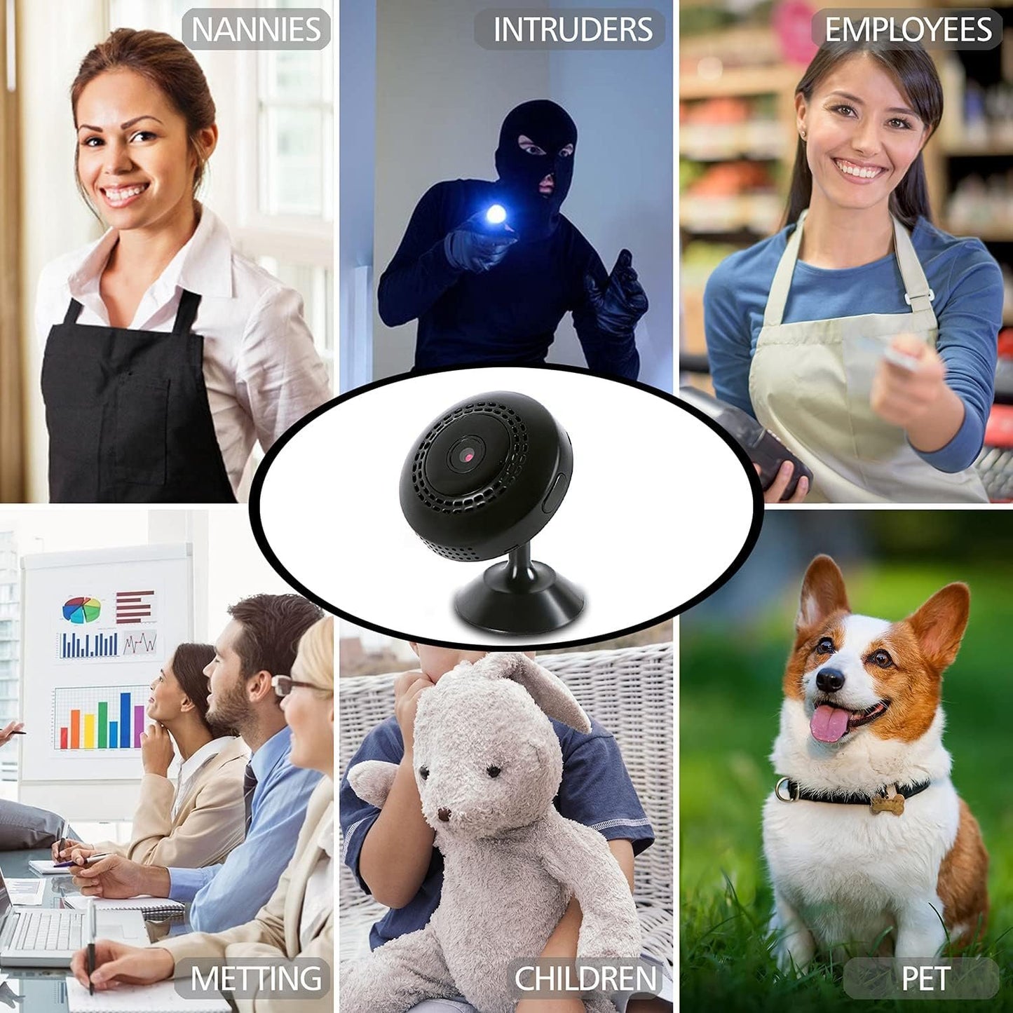 PAISLEYS Security Camera, WiFi Indoor Camera, Cloud and SD Storage, Clear Night Vision, Real Time Recording Security Wireless Surveillance
