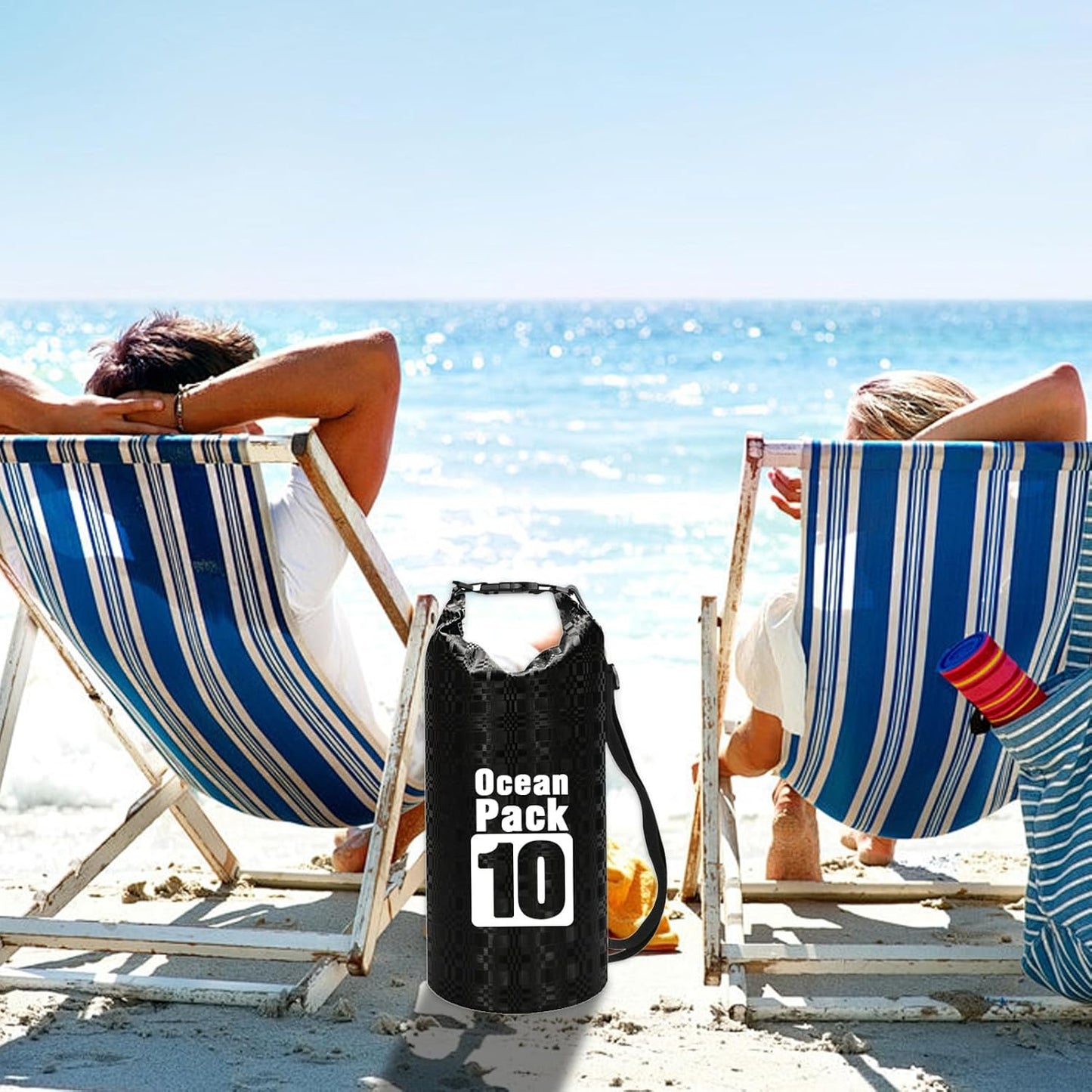 Gitekain Waterproof Bag, Portable Pouch, Lightweight Roll Top Storage Backpack, Ideal for Beach, Camping, Commuting, Shopping, Outdoor Travel and Adventures 16.14x7.68x0.2 Inch