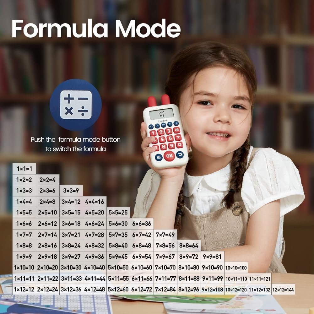 beiens Learning Toys for 4+ Year olds, Math Games, Educational Toys for Addition, Subtraction, Division and Multiplication Game, Electronic Math Flash Cards